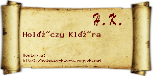Holéczy Klára névjegykártya
